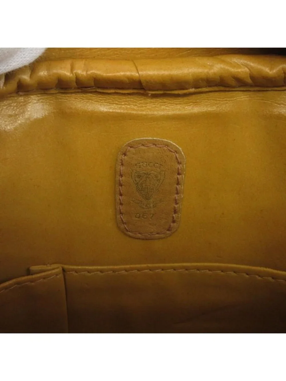 Gucci Vintage Clutch Canvas Leather GG Pattern Sherry Line Black Beige
